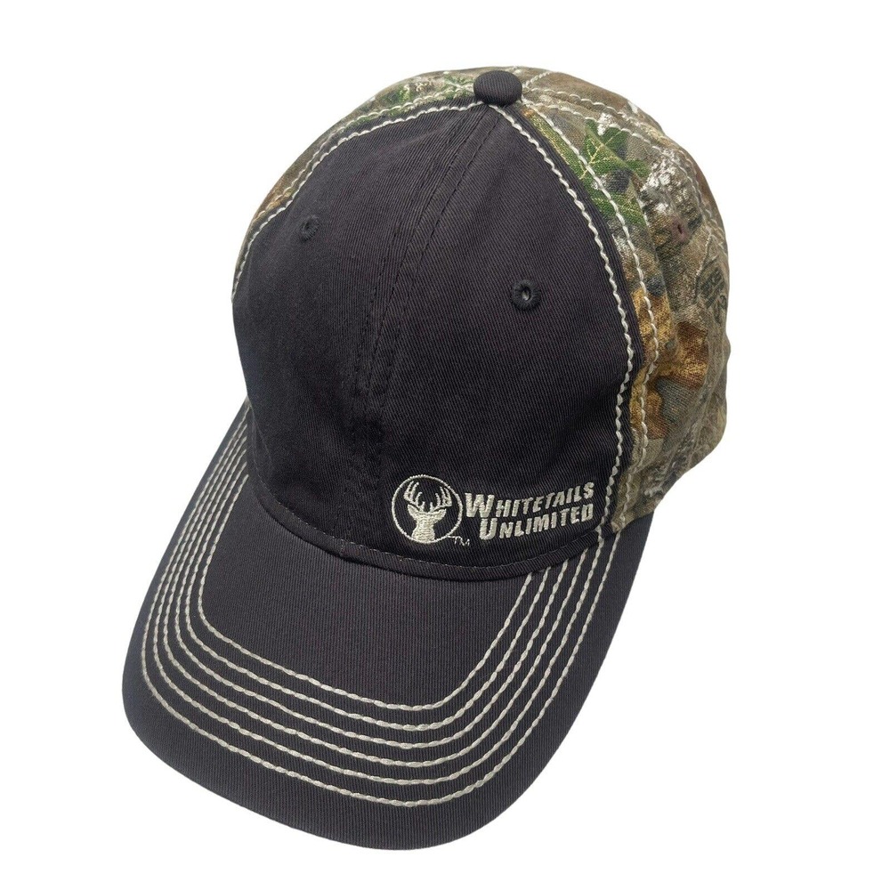 Whitetails Unlimited Hat Cap Camo RealTree Edge Camouflage Strapback Adjustable